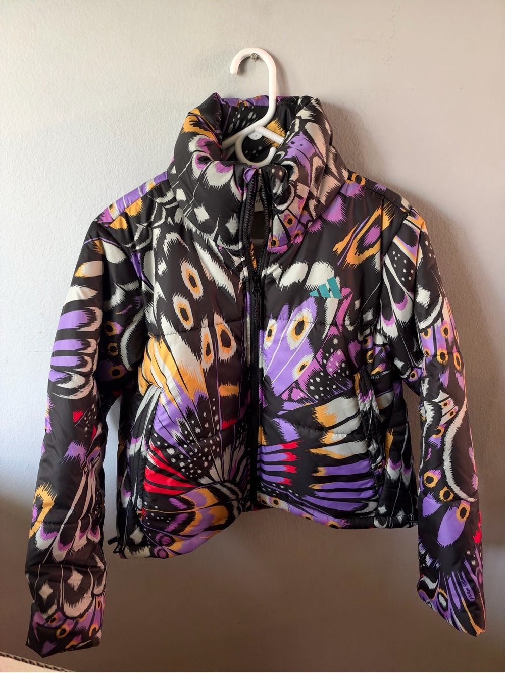 Adidas x Farm Rio Colorfly puffer jacket